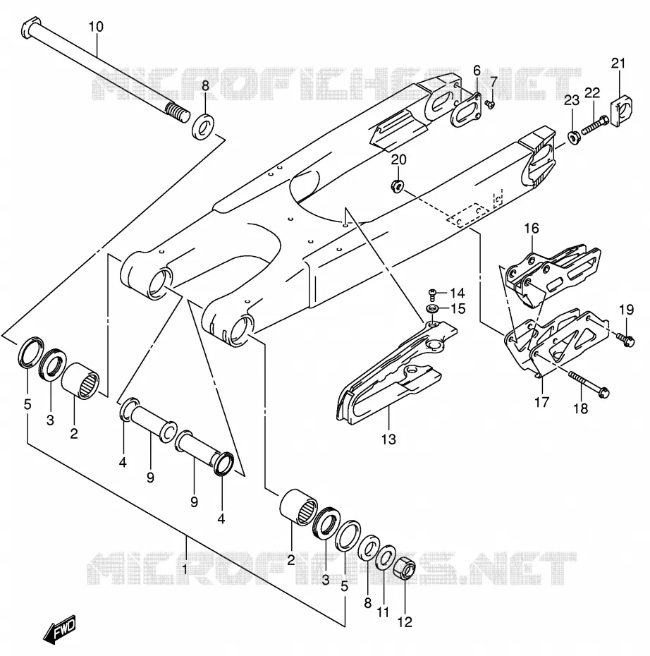 BRAS OSCILLANT ARRIERE (MODELE K5/K6) Suzuki MOTO 250 RM 2006  RM250K6(E3/E28)
