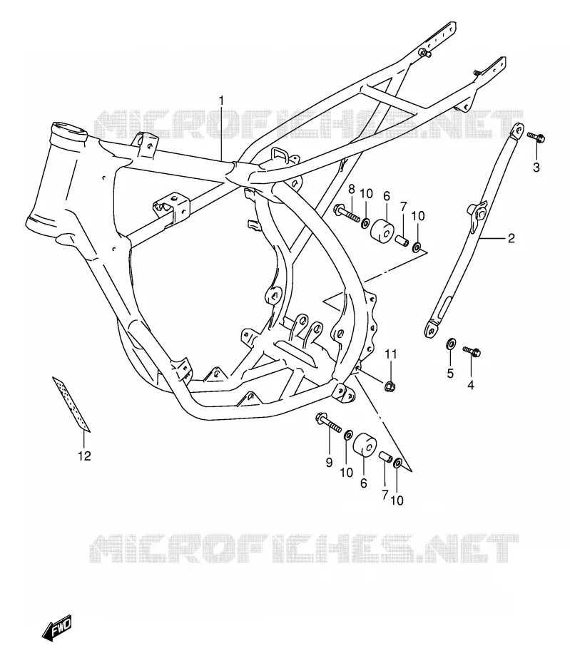 CADRE Suzuki MOTO 80 RM 1998  RM80W(E24)