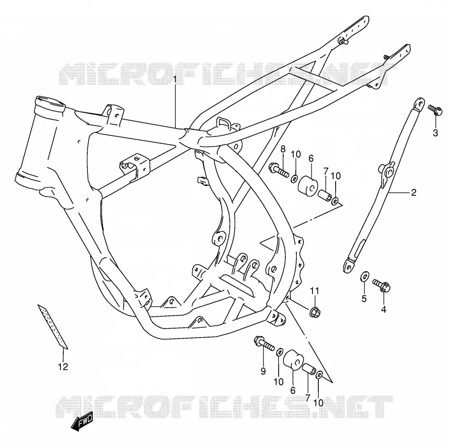 CADRE Suzuki MOTO 80 RM 2001  RM80K1(P3/P28)