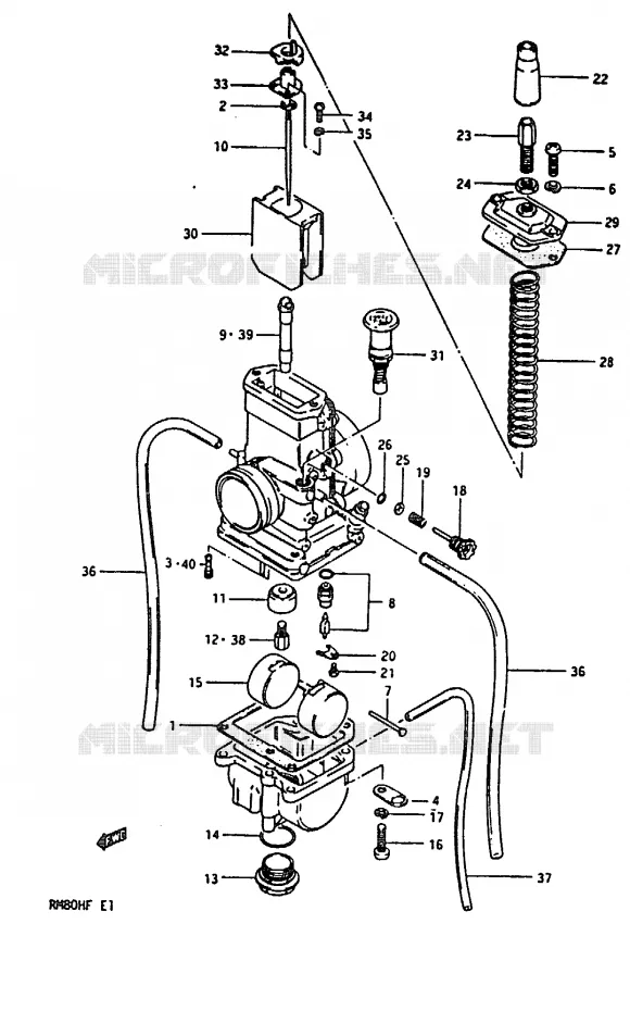 CARBURATEUR Suzuki MOTO 80 RM 1985  RM80HF