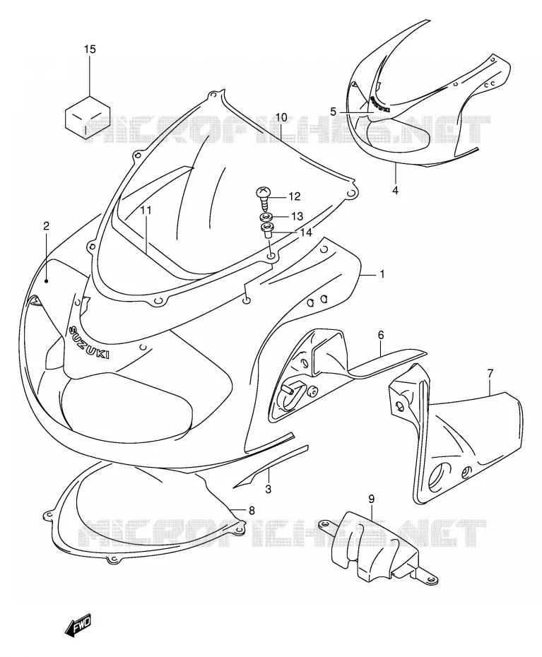 CARENAGES - ETIQUETTES (MODELE W) Suzuki MOTO 1000 TL-R 2001  TL1000RK1(E2)