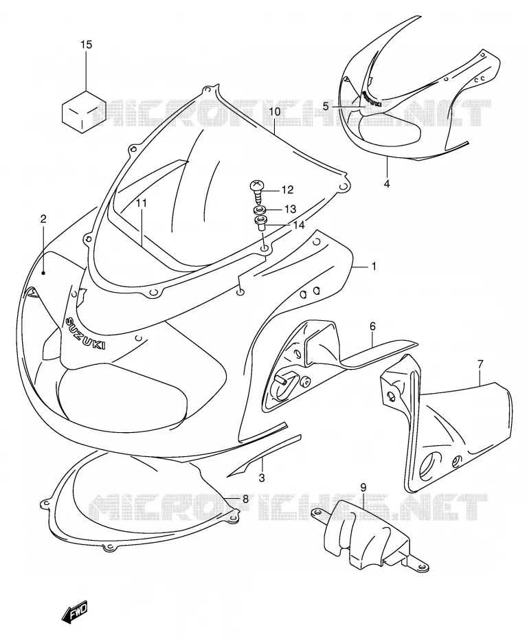 CARENAGES - ETIQUETTES (MODELE X) Suzuki MOTO 1000 TL-R 1999  TL1000RX(E2)