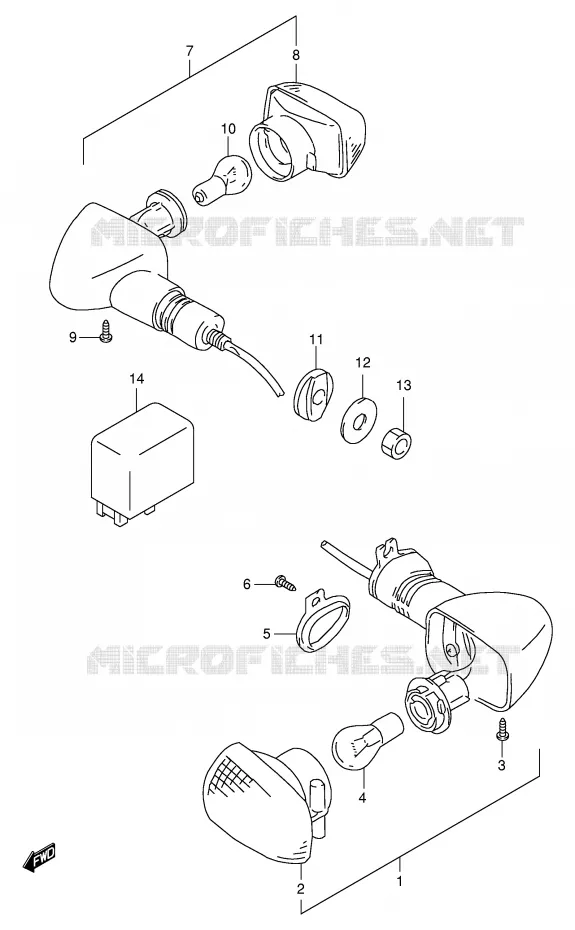 CLIGNOTANTS Suzuki MOTO 1000 TL-R 2000  TL1000RY(E2)