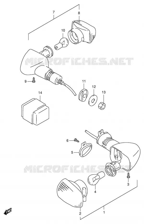 CLIGNOTANTS Suzuki MOTO 1000 TL-S 1999  TL1000SX(E2)