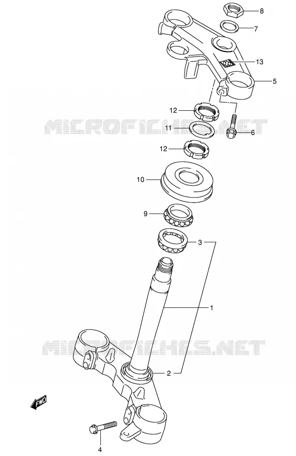 COLONNE DE DIRECTION (SV1000S/S1/S2) Suzuki MOTO 1000 SV 2005  SV1000SK5(E2)