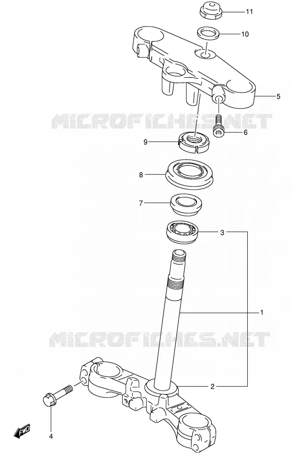 COLONNE DE DIRECTION (SV650SK1/SK2) Suzuki MOTO 650 SV-S 2002  SV650SK2(E2)
