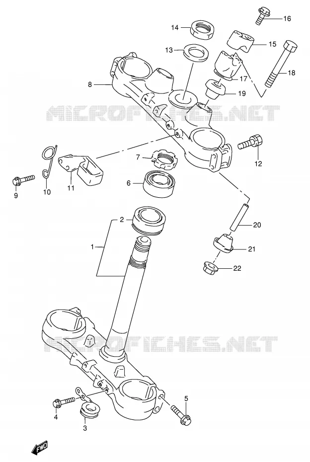 COLONNE DE DIRECTION Suzuki MOTO 250 RMX 1997  RMX250V(E1)