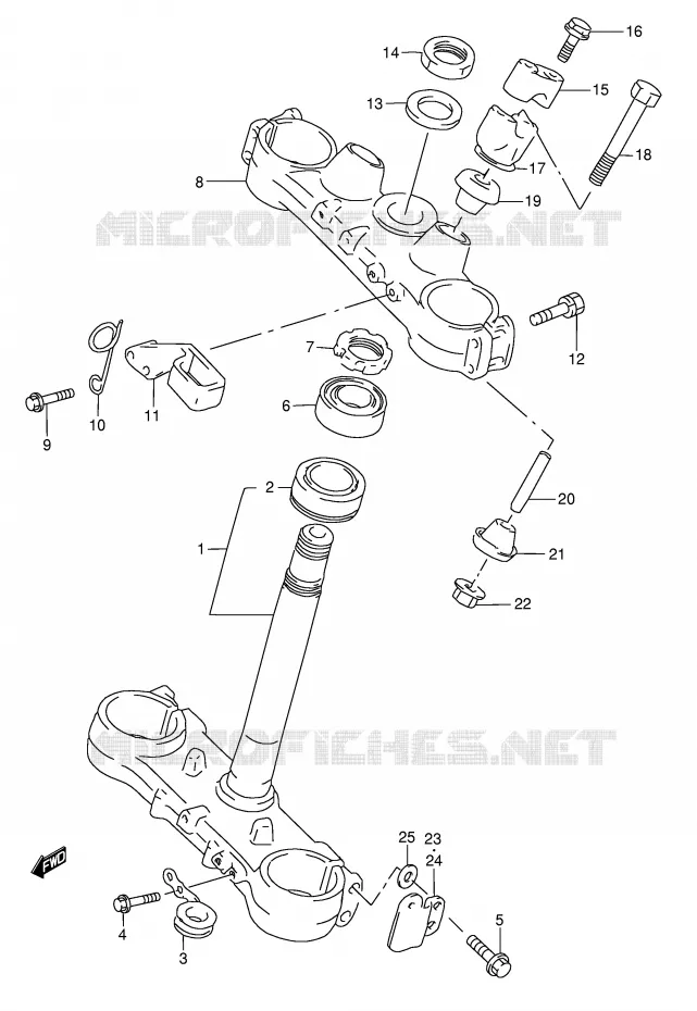 COLONNE DE DIRECTION Suzuki MOTO 250 RMX 1998  RMX250W(E28)