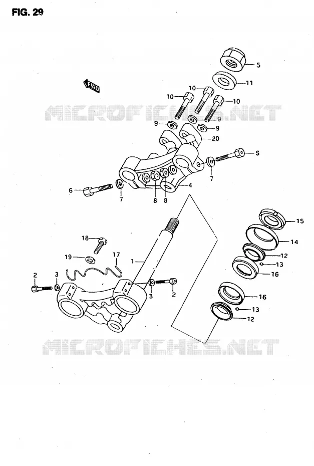 COLONNE DE DIRECTION Suzuki MOTO 50 RMX 1996  RMX50T(T/V)
