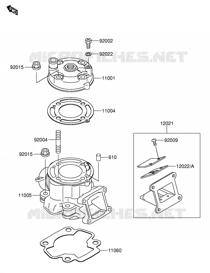 CULASSE - CYLINDRE Suzuki MOTO 65 RM 2004  RM65K4(E19)