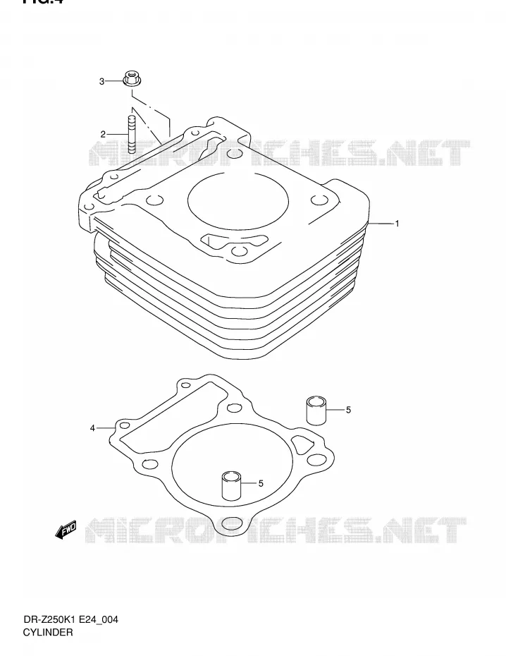 CYLINDRE Suzuki MOTO 250 DR-Z 2005  DR-Z250K5(E24)