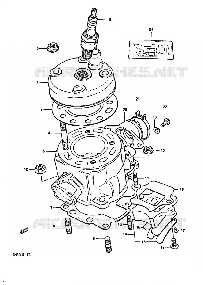 CYLINDRE Suzuki MOTO 80 RM 1984  RM80HE(D/E)