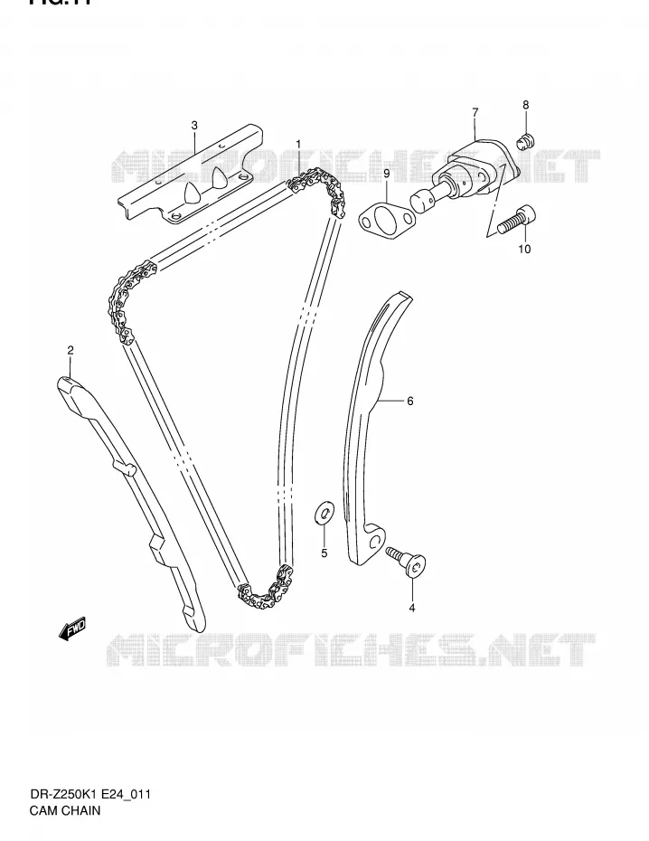 DISTRIBUTION Suzuki MOTO 250 DR-Z 2001  DR-Z250K1(E24)