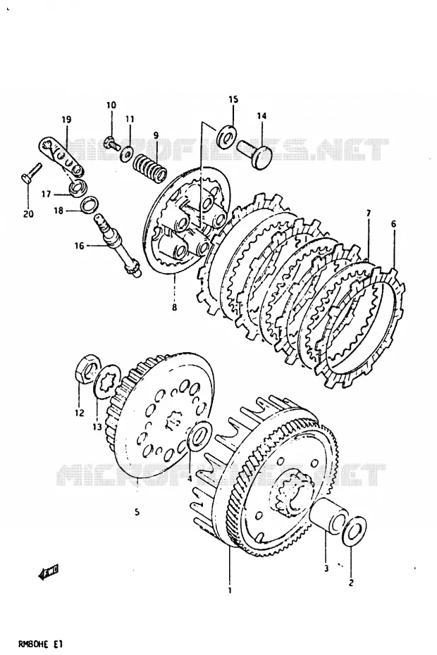 EMBRAYAGE Suzuki MOTO 80 RM 1983  RM80HD(D/E)