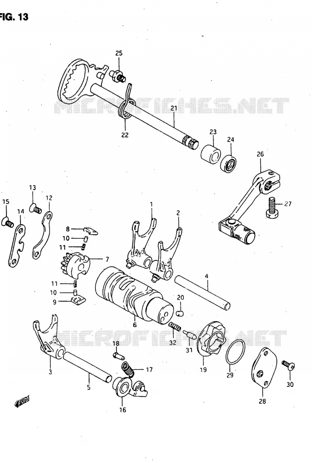 ENSEMBLE DE SELECTION DE VITESSES Suzuki MOTO 50 RMX 1996  RMX50T(T/V)