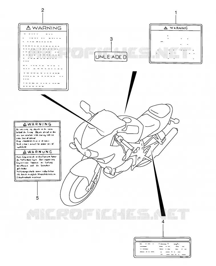 ETIQUETTE (MODELE K1) Suzuki MOTO 1000 TL-S 2000  TL1000SY(E2)