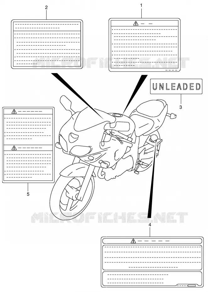 ETIQUETTE (MODELE K1) Suzuki MOTO 650 SV 2002  SV650K2(E2)