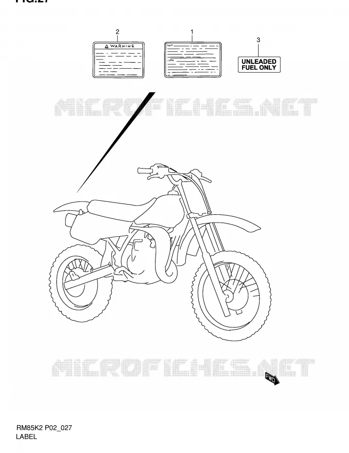 ETIQUETTE Suzuki MOTO 85 RM 2002  RM85K2(P2)