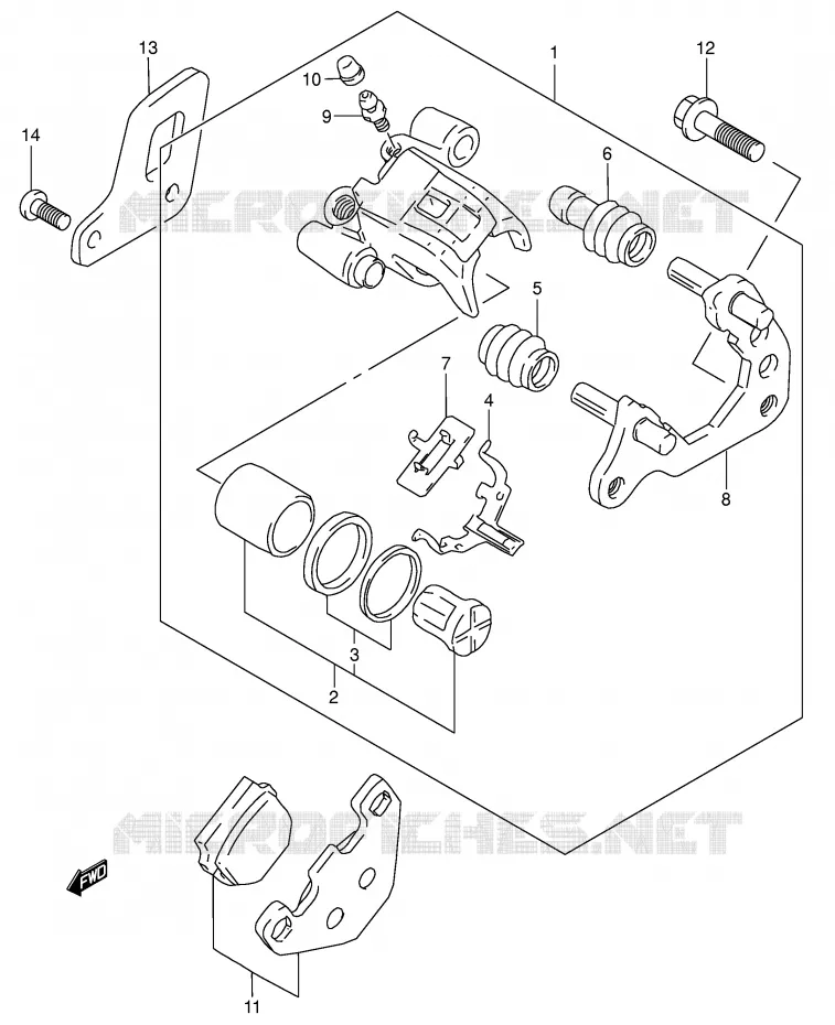 ETRIER DE FREIN ARRIERE (MODELE K2/K3/K4) Suzuki MOTO 85 RM 2004  RM85K4(P3/P28)