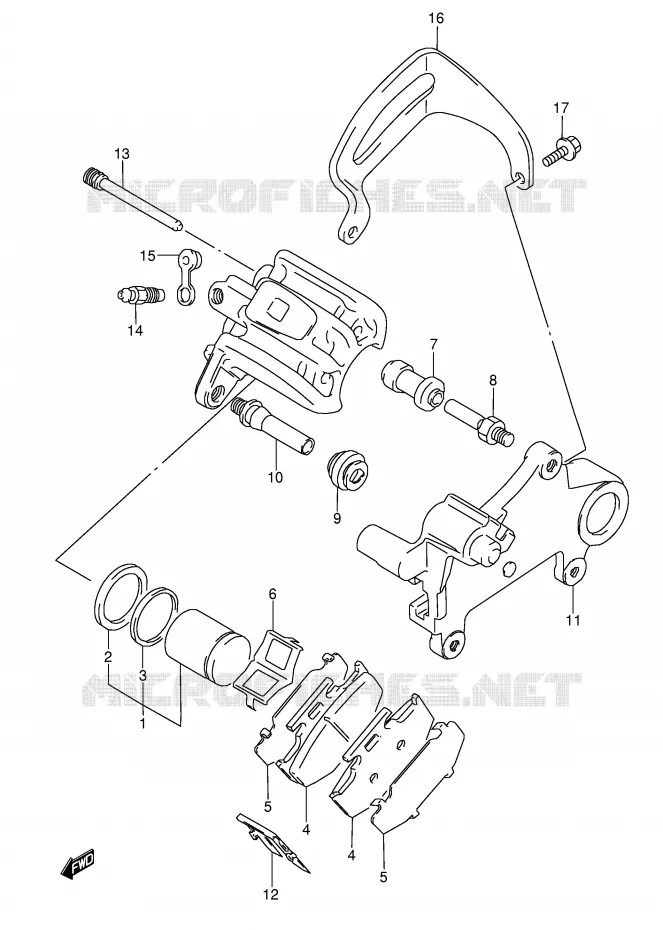 ETRIER DE FREIN ARRIERE (MODELE L/M) Suzuki MOTO 250 RMX 1991  RMX250M(E1)