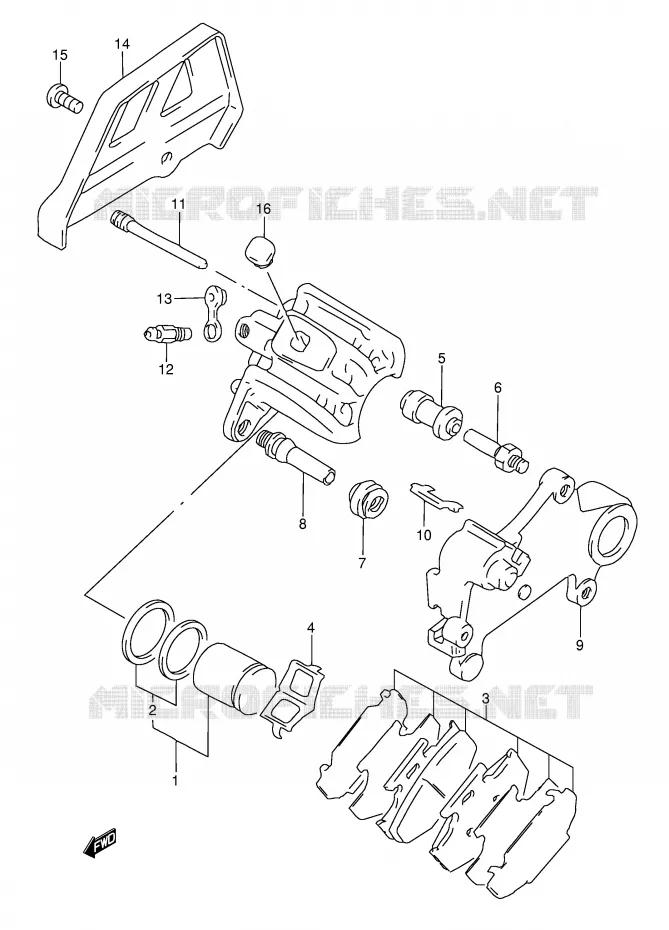 ETRIER DE FREIN ARRIERE Suzuki MOTO 250 RMX 1998  RMX250W(E28)