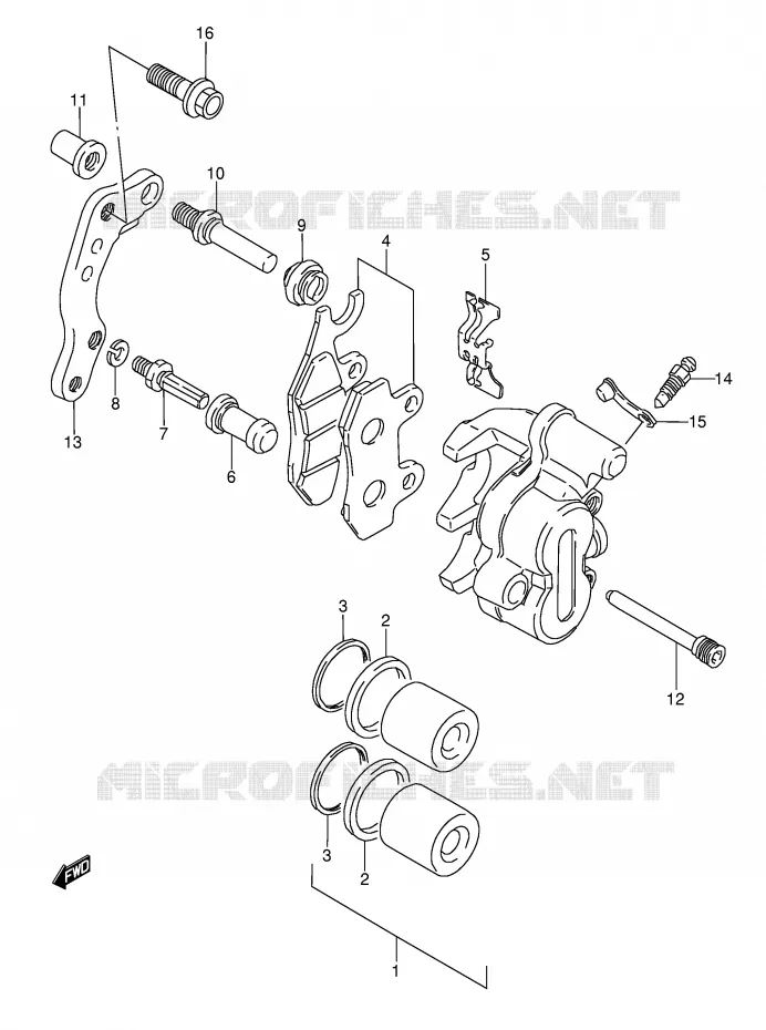 ETRIER DE FREIN AVANT (MODELE M/N/S) Suzuki MOTO 250 RMX 1995  RMX250S(E1)