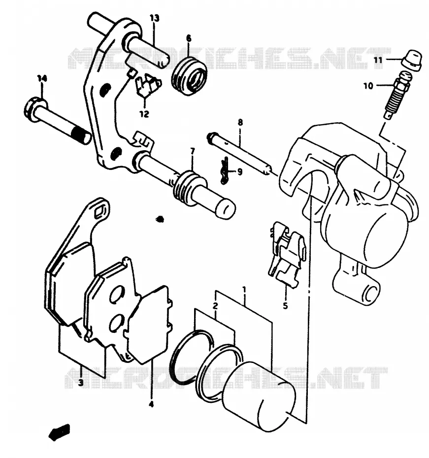 ETRIER DE FREIN AVANT Suzuki MOTO 80 RM 1996  RM80T(T/V)