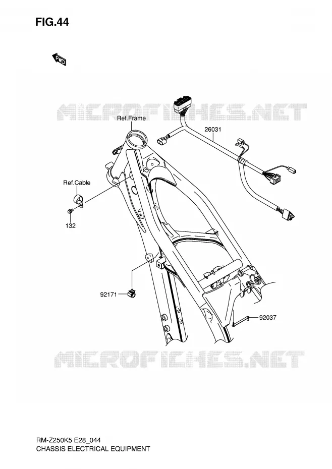 FAISCEAU ELECTRIQUE - BATTERIE Suzuki MOTO 250 RM-Z 2005  RM-Z250K5(E28)