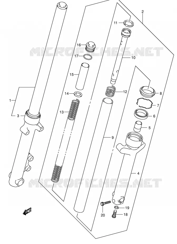 FOURCHE Suzuki MOTO 125 VAN-VAN 2005  RV125K5(E19)
