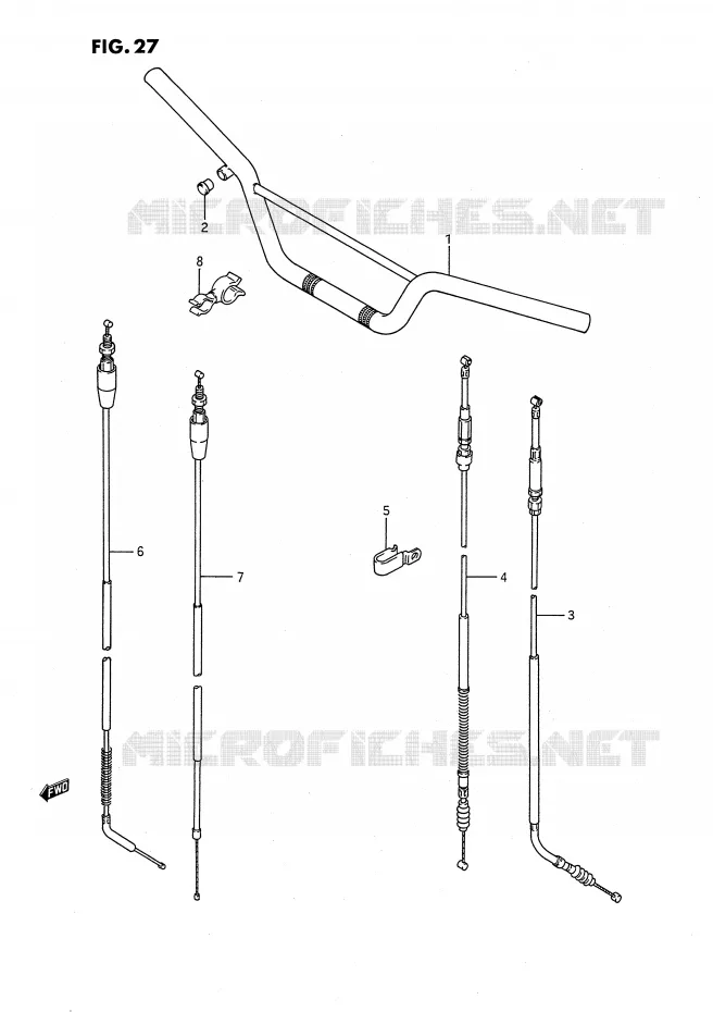 GUIDON - CABLES Suzuki MOTO 80 RM 1989  RM80XK(E2)