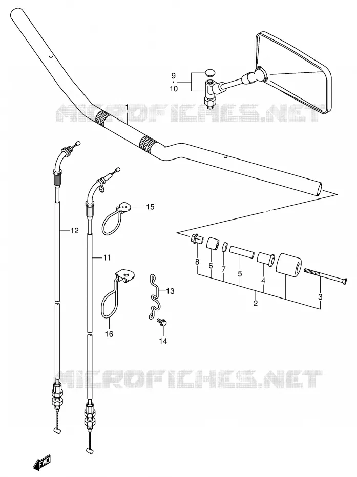 GUIDON (SV1000/U1/U2) Suzuki MOTO 1000 SV 2003  SV1000K3(E2)