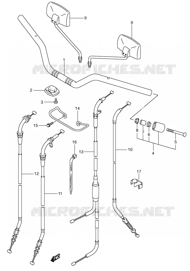 GUIDON (SV650X/Y/K1/K2) Suzuki MOTO 650 SV-S 2002  SV650SK2(E2)