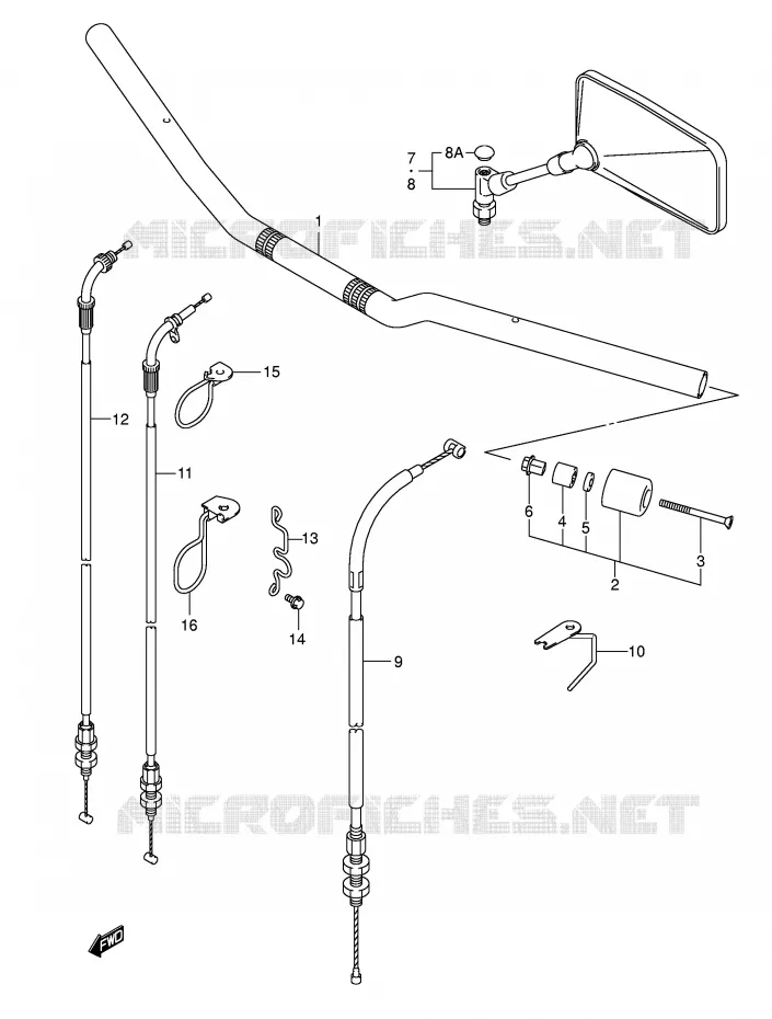 GUIDON (WITH OUT COWLING) Suzuki MOTO 650 SV-S 2005  SV650SUK5(E2)