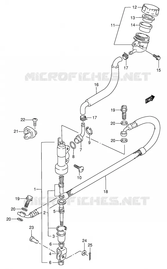 MAITRE CYLINDRE ARRIERE (MODELE K2/K3/K4) Suzuki MOTO 85 RM 2004  RM85LK4(P3/P28)