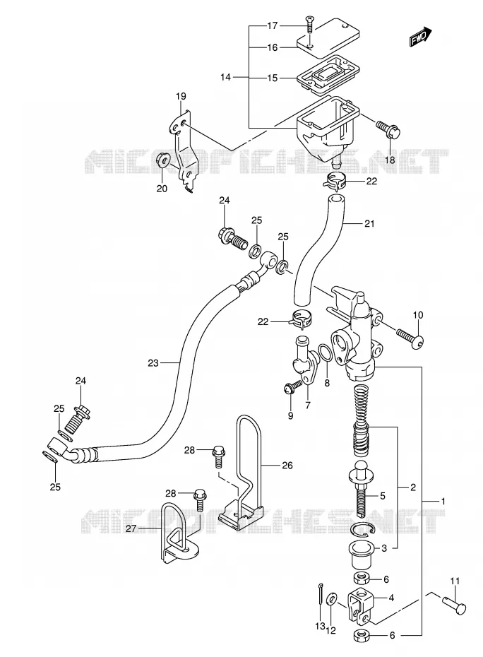 MAITRE CYLINDRE ARRIERE (MODELE K3) Suzuki MOTO 650 SV 2004  SV650UK4(E2)
