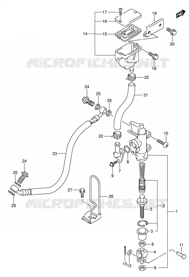 MAITRE CYLINDRE ARRIERE (MODELE K4/K5/K6) Suzuki MOTO 650 SV-S 2004  SV650SK4(E2)