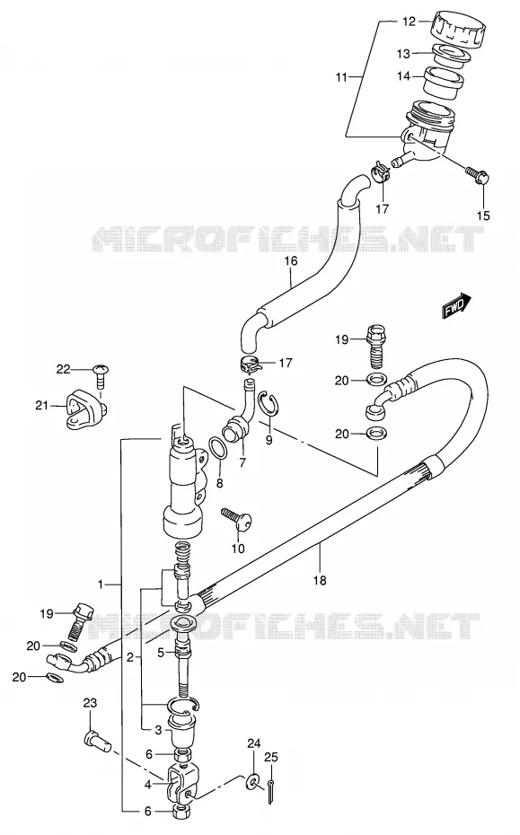 MAITRE CYLINDRE ARRIERE (MODELE K5/K6) Suzuki MOTO 85 RM 2003  RM85K3(P3/P28)