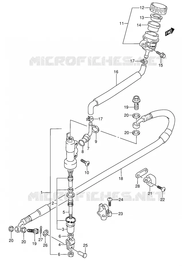MAITRE CYLINDRE ARRIERE (MODELE L) Suzuki MOTO 250 RMX 1991  RMX250M(E1)