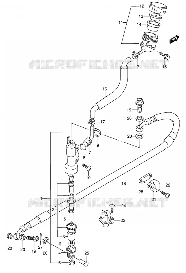 MAITRE CYLINDRE ARRIERE (MODELE M/N/S/T) Suzuki MOTO 250 RMX 1995  RMX250S(E1)