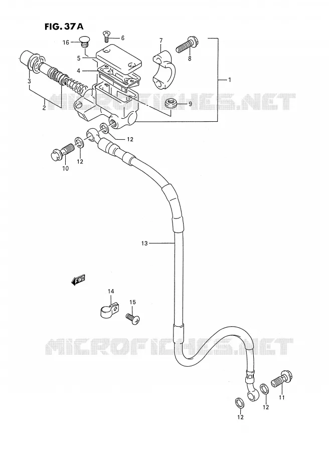 MAITRE CYLINDRE AVANT (MODELE T) Suzuki MOTO 250 RMX 1991  RMX250M(E3)