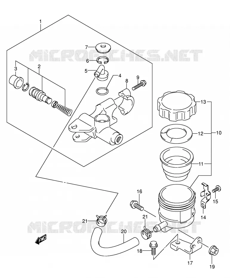 MAITRE CYLINDRE AVANT (SV1000S/S1/S2) Suzuki MOTO 1000 SV 2003  SV1000S1K3(E2)