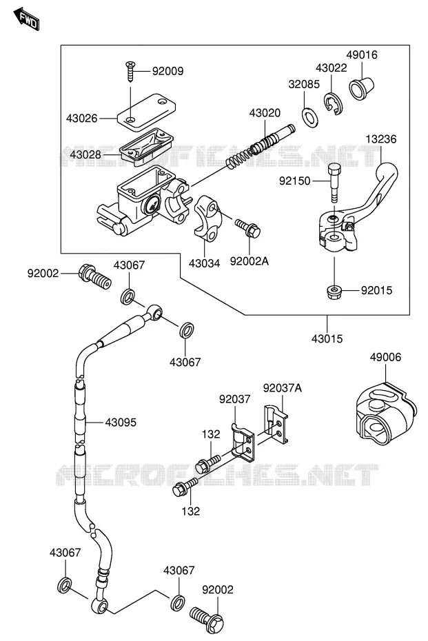 MAITRE CYLINDRE AVANT Suzuki MOTO 65 RM 2004  RM65K4(E21)