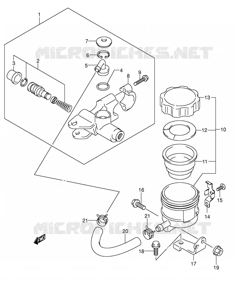 MAITRE CYLINDRE AVANT (VOIR NOTE) Suzuki MOTO 650 SV 2003  SV650K3(E2)