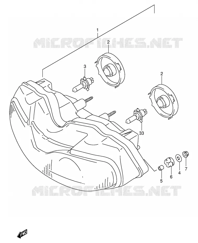 PHARE (E24) Suzuki MOTO 1000 TL-R 2002  TL1000RK2(E2)