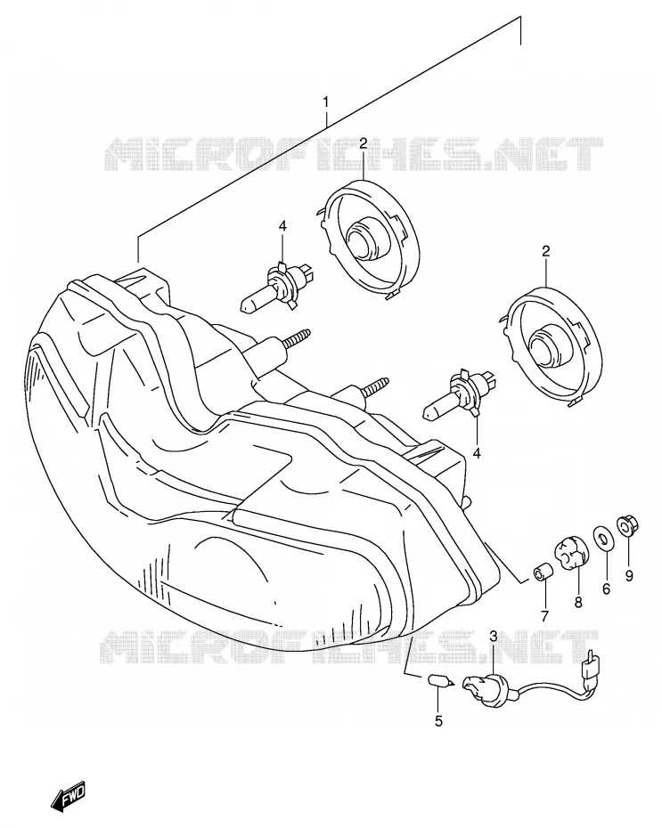 PHARE (E2,E24) Suzuki MOTO 1000 TL-S 1999  TL1000SX(E2)