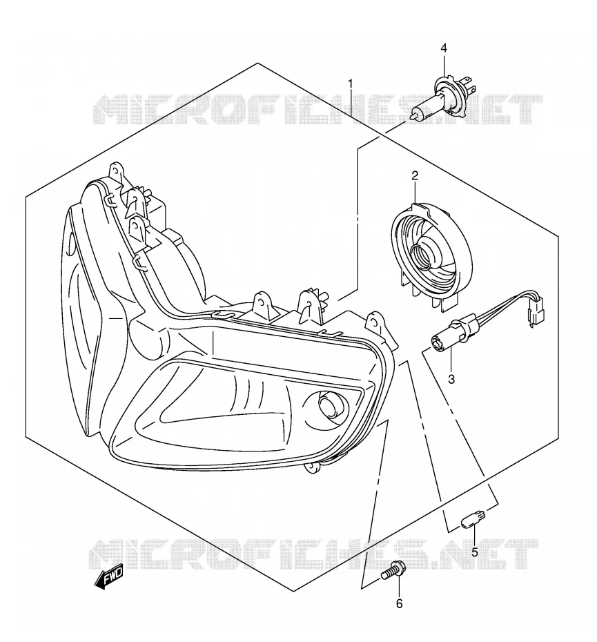 PHARE (SV1000S E2/E19 SV1000S1/S2 E19) Suzuki MOTO 1000 SV-S 2004  SV1000S1K4(E2)