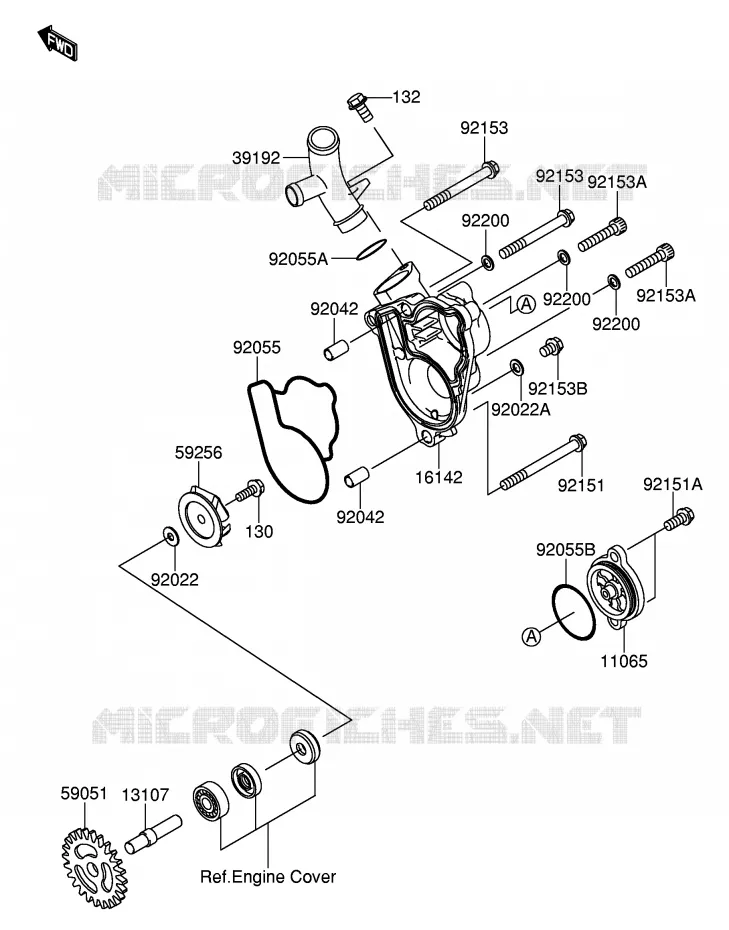 POMPE A EAU Suzuki MOTO 250 RM-Z 2005  RM-Z250K5(E19)