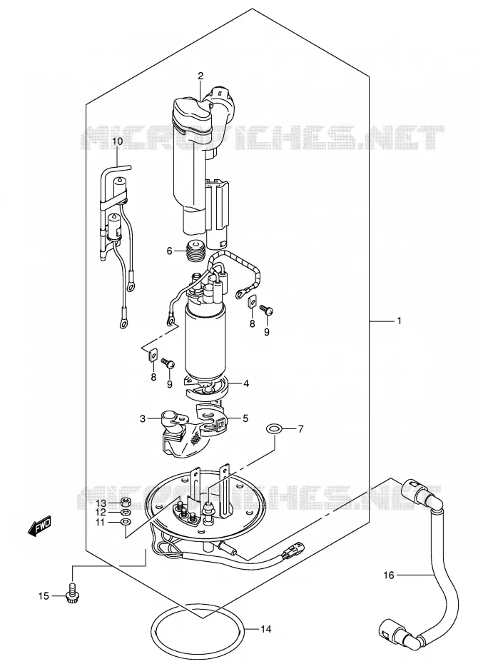 POMPE A ESSENCE (MODEL K5/K6/K7) Suzuki MOTO 650 SV 2007  SV650AK7(E2)