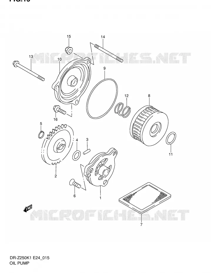 POMPE A HUILE Suzuki MOTO 250 DR-Z 2005  DR-Z250K5(E24)