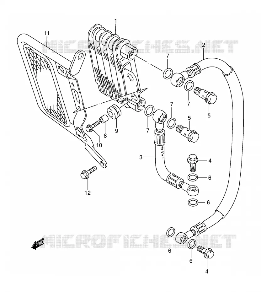 RADIATEUR D'HUILE Suzuki MOTO 250 DR-Z 2004  DR-Z250K4(E3/E28)